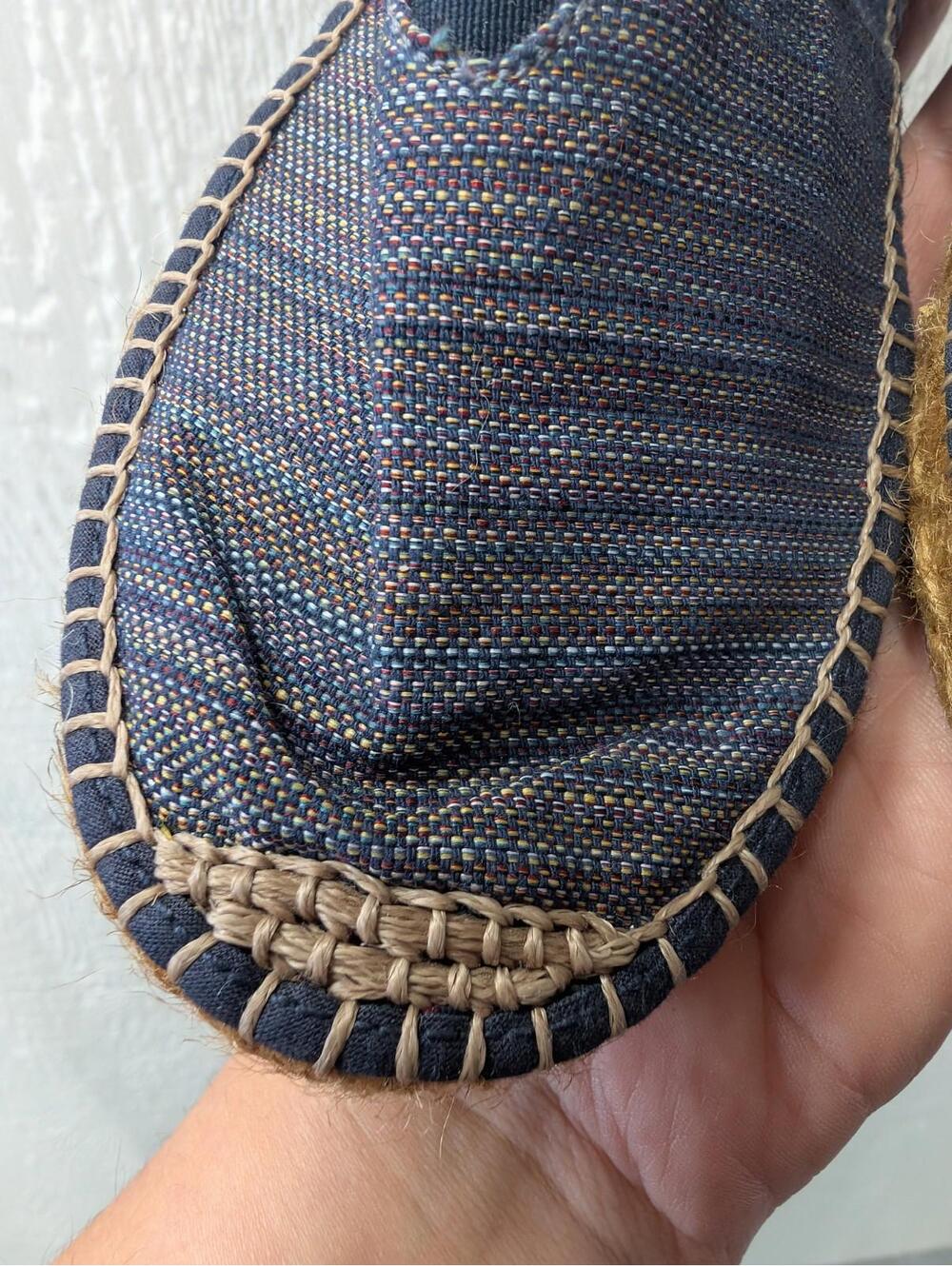 VISCATA Barcelona Blue Striped Canvas Espadrille Flats Summer Size EU 37 US 6.5 - Picture 4 of 8